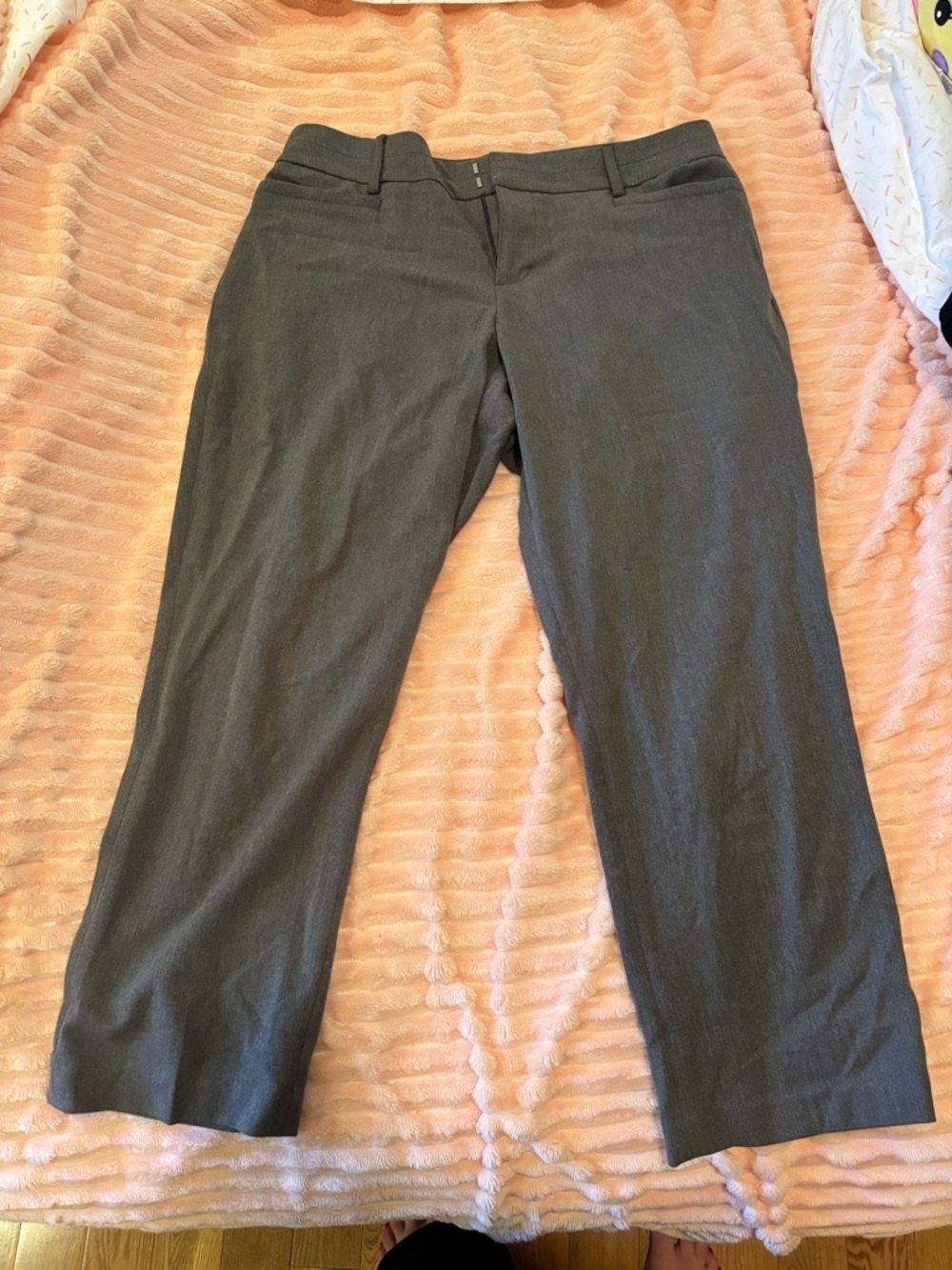 Nine West Gray Straight-Leg Dress Pants